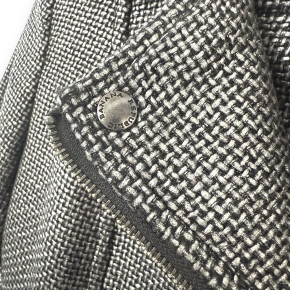 Banana Republic Metallic Tweed Moto Jacket Sz 6 - Picture 4 of 5